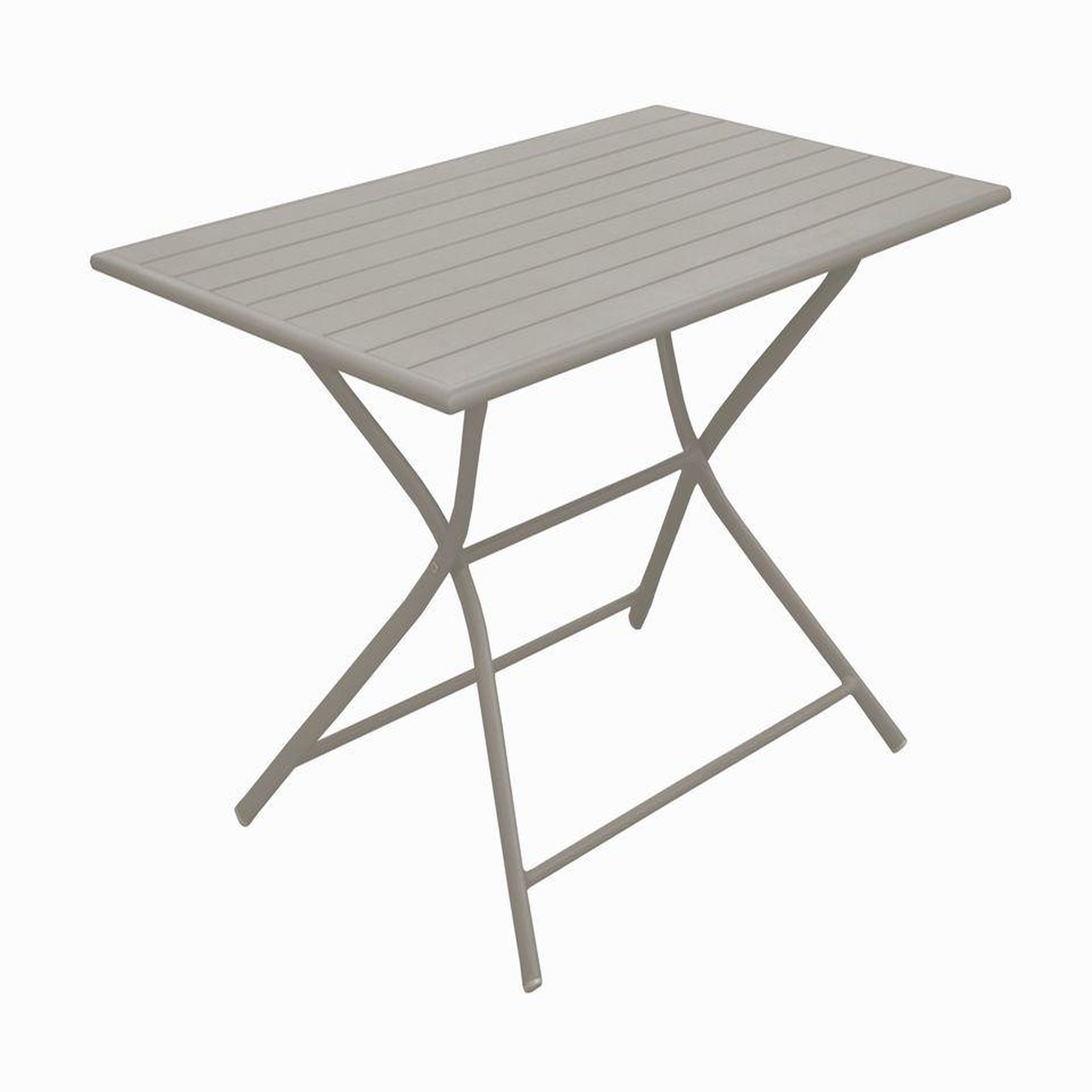 Proloisirs Guéridon pliant Globe en aluminium/lattes - 110 x 70 cm - crème
