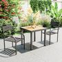 Voir la diapositive 2 : OUTSUNNY Lot de 2 chaises de jardin empilables avec accoudoirs courbés aluminium gris foncé