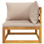 Voir la diapositive 4 : VIDAXL Canape d'angle sectionnel et coussins taupe bois massif acacia
