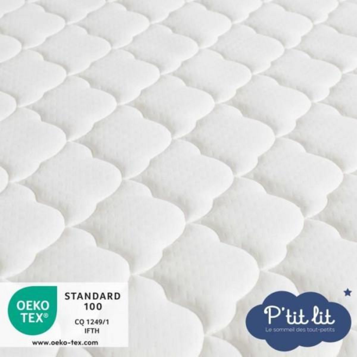 P'TIT LIT Matelas Bébé Parfait - 60x120x10 cm - 2 Faces : Été / Hiver - Déhoussable - Anti Acarien