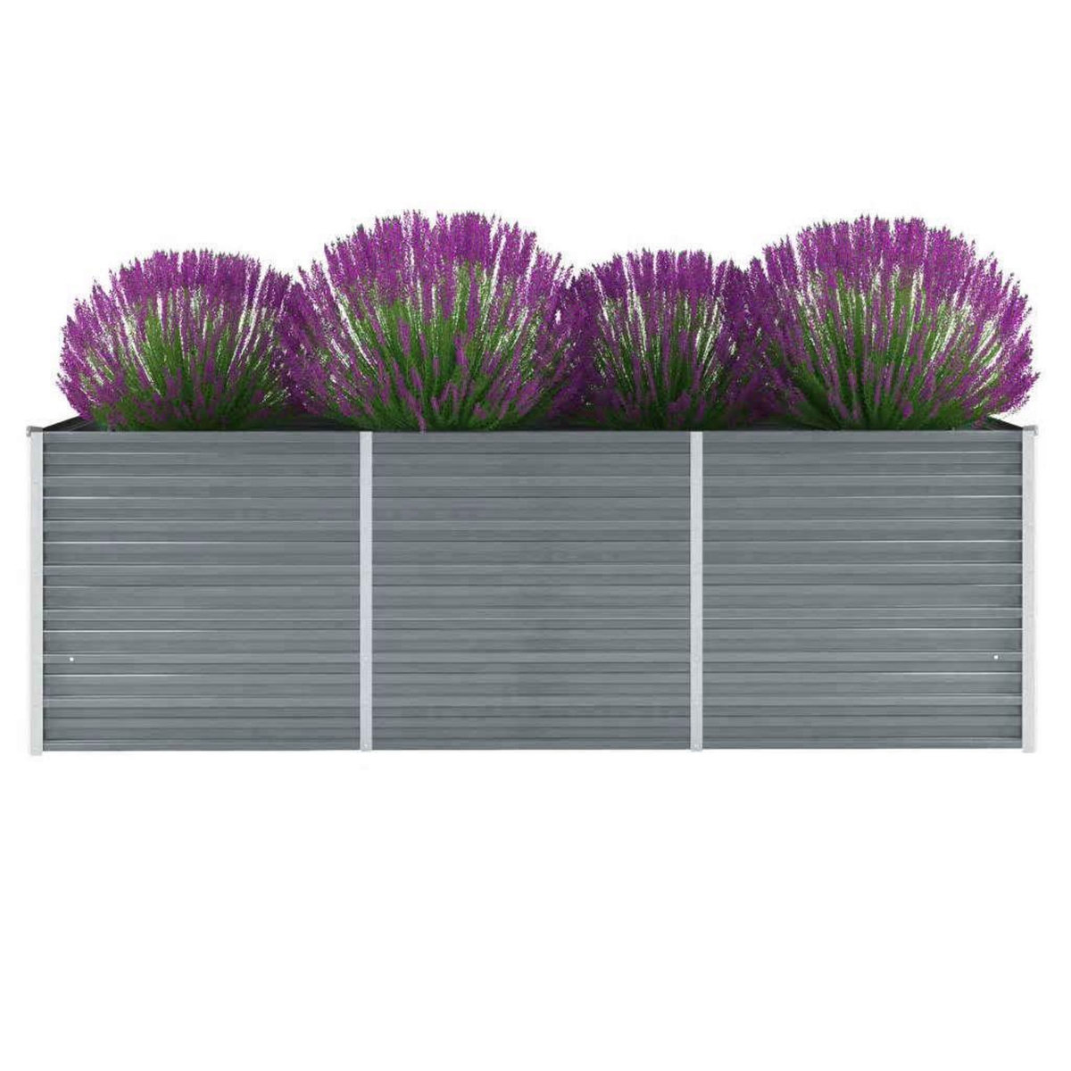 VIDAXL Lit sureleve de jardin Acier galvanise 240x80x77 cm Gris