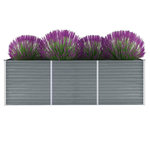 VIDAXL Lit sureleve de jardin Acier galvanise 240x80x77 cm Gris