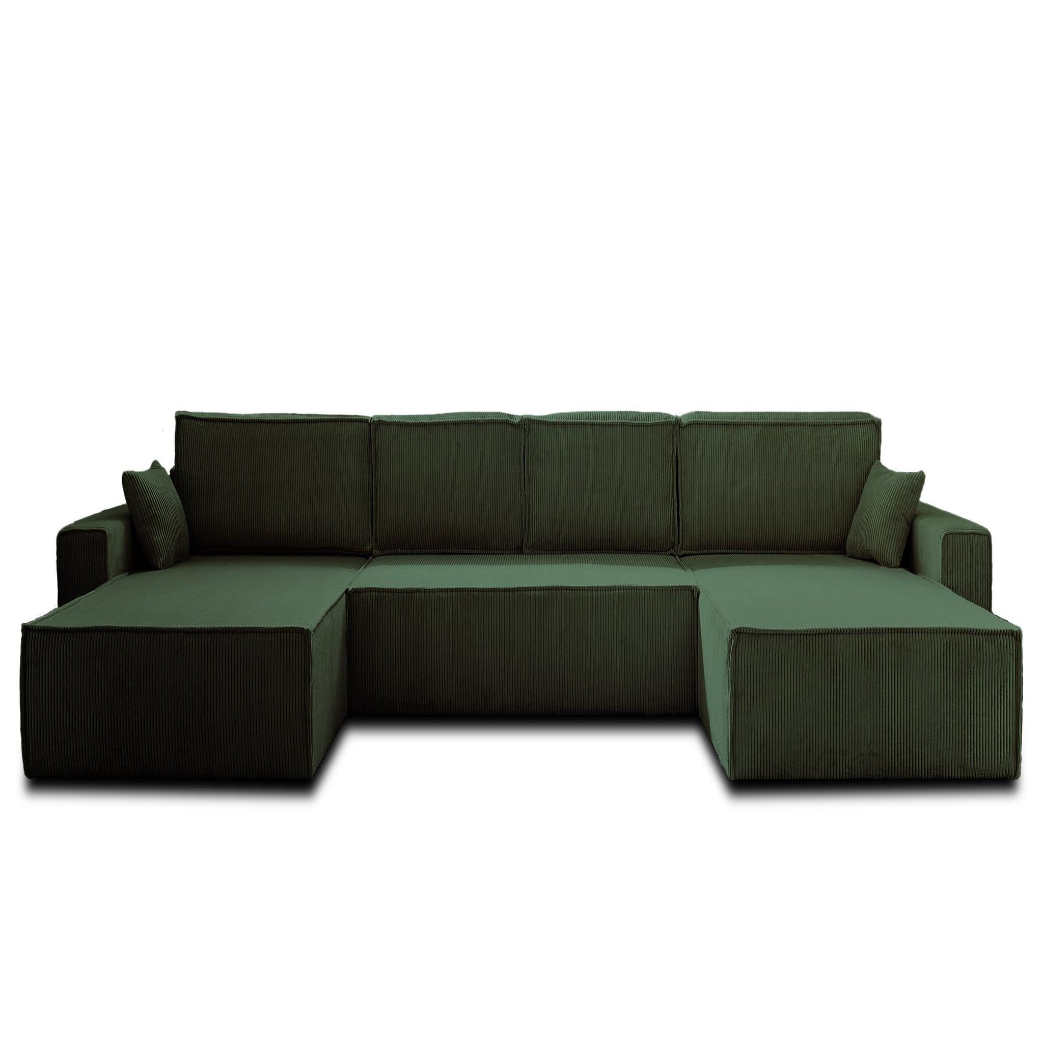 Voir la diapositive 6 : BEST MOBILIER Dellia - canapé panoramique en u - 7 places - convertible - avec coffre - en velours côtelé