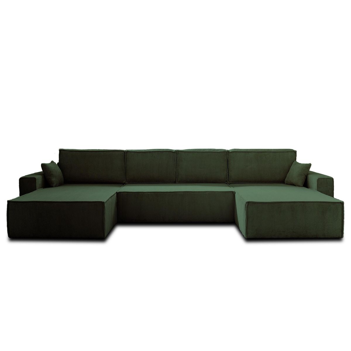 BEST MOBILIER Dellia - canapé panoramique en u - 7 places - convertible - avec coffre - en velours côtelé