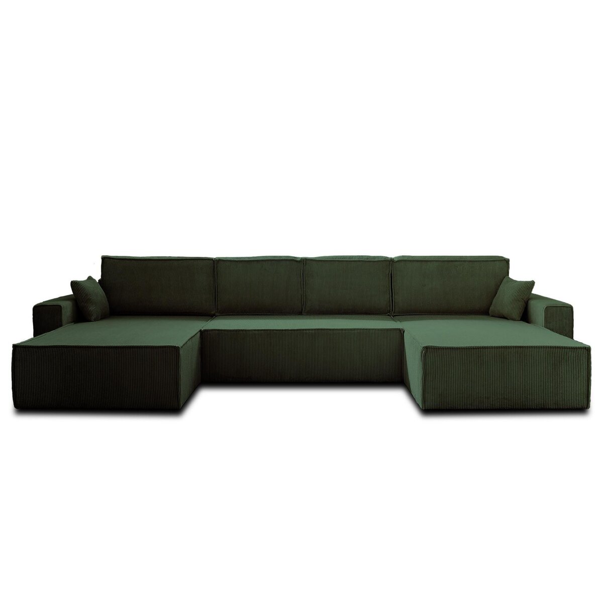 BEST MOBILIER Dellia - canapé panoramique en u - 7 places - convertible - avec coffre - en velours côtelé