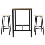 Paris Prix Ensemble Table de Bar & 2 Tabourets  Loka  86cm Noir