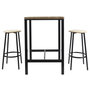 Voir la diapositive 1 : Paris Prix Ensemble Table de Bar & 2 Tabourets  Loka  86cm Noir