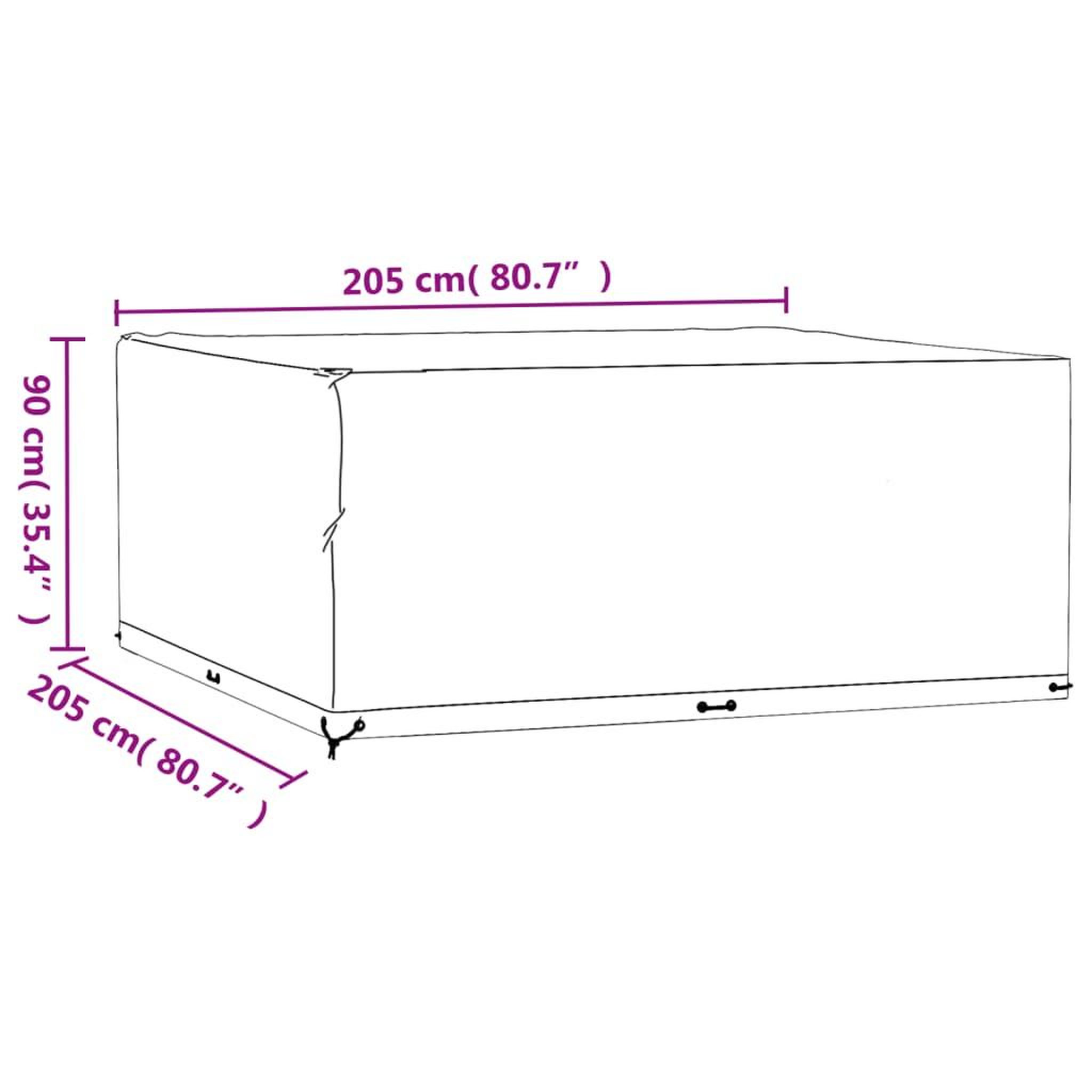 Voir la diapositive 6 : VIDAXL Housses de salon de jardin 2 pcs 16 œillets 205x205x90 cm carre