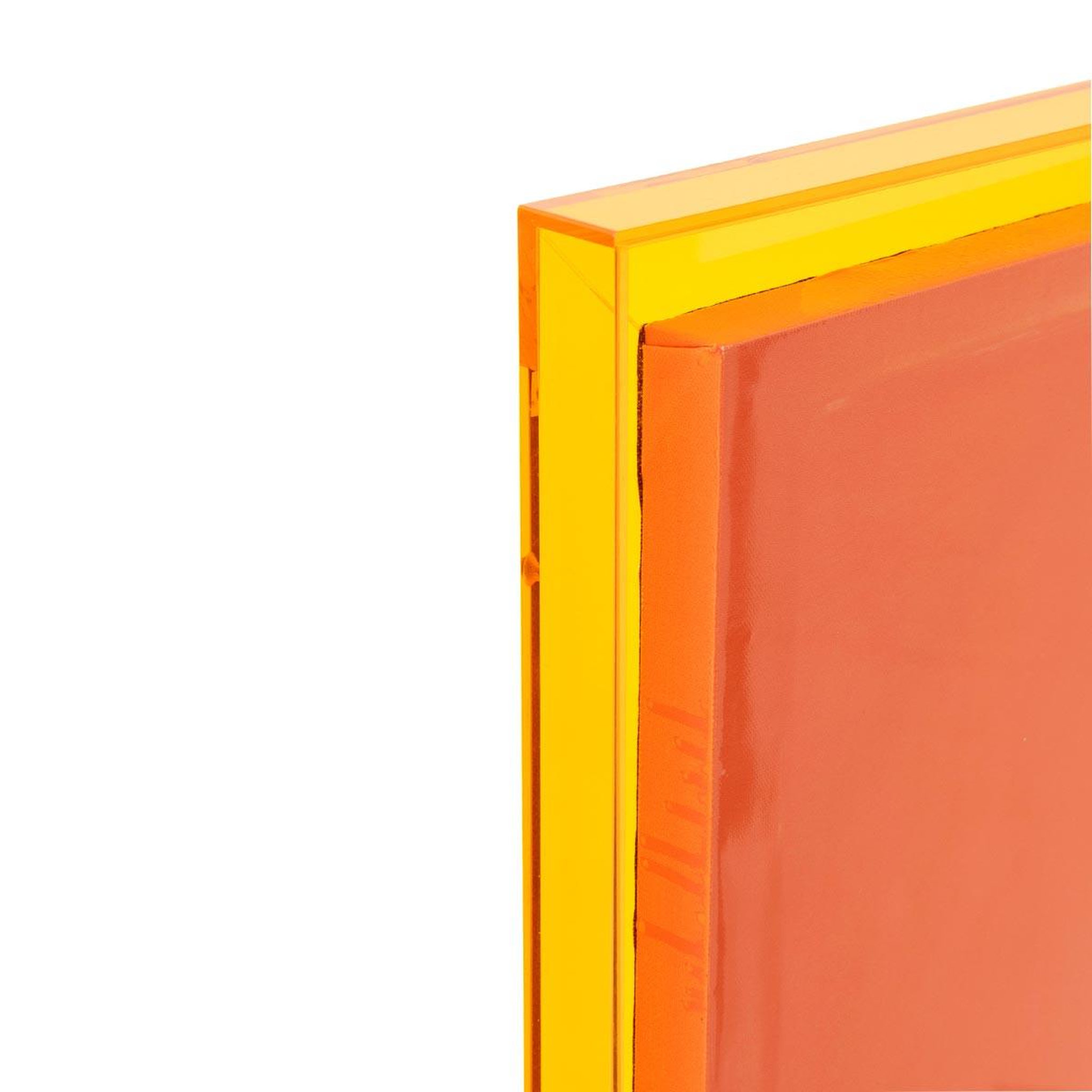 Voir la diapositive 2 : J-LINE Toile murale déco  moderne  60x80cm orange fluo