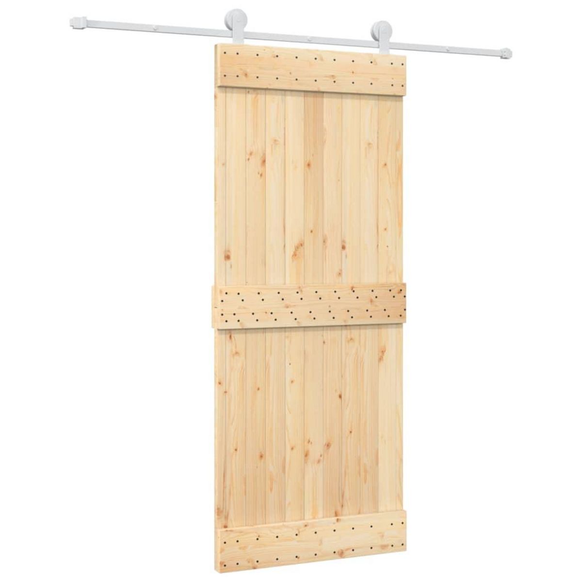 VIDAXL Porte coulissante et kit de quincaillerie 85x210 cm pin massif
