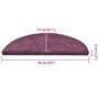 Voir la diapositive 6 : VIDAXL Tapis d'escalier 30 pcs violet fonce 56x17x3 cm