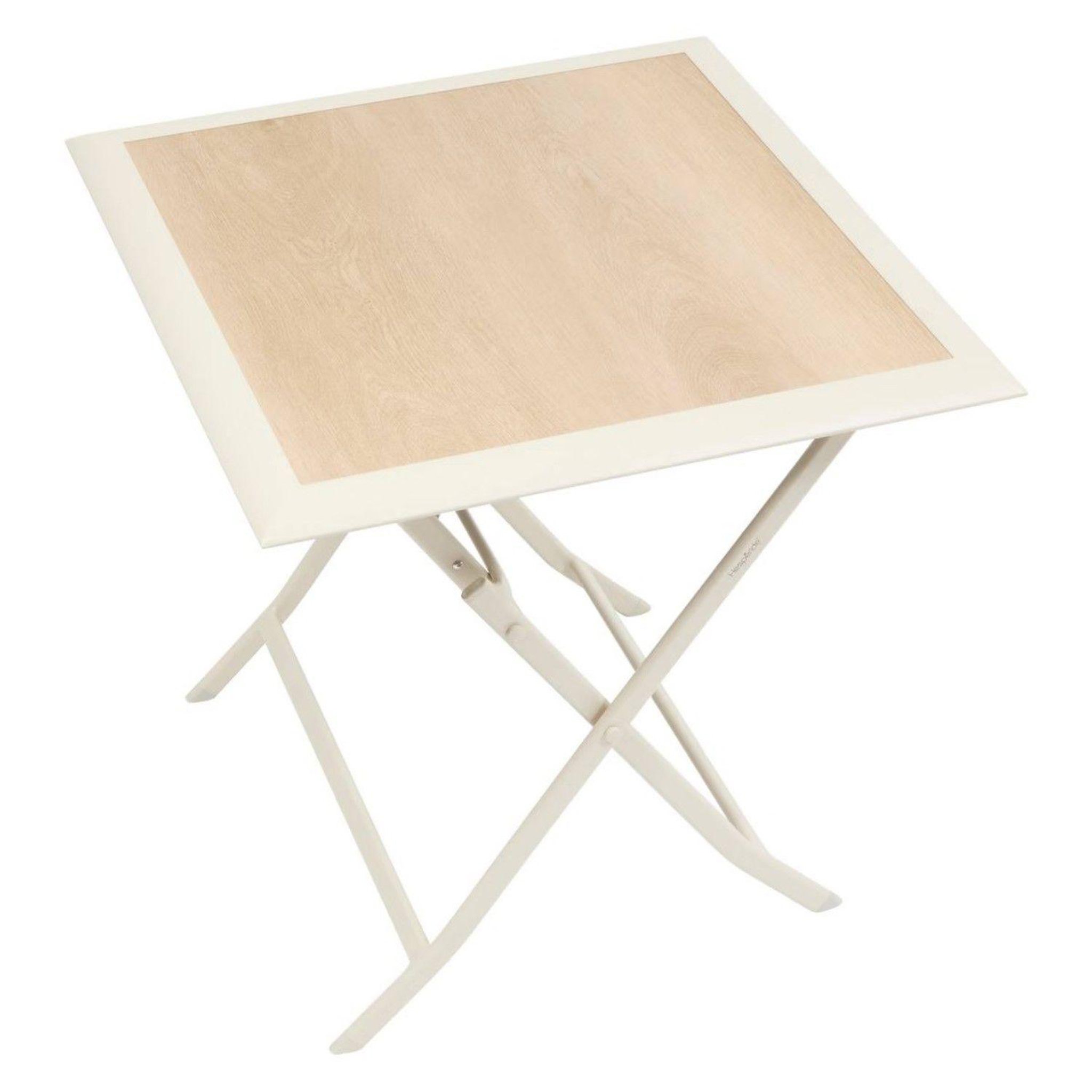 Voir la diapositive 3 : HESPERIDE Table de jardin pliante carrée 2 places azua - epeautre et argile