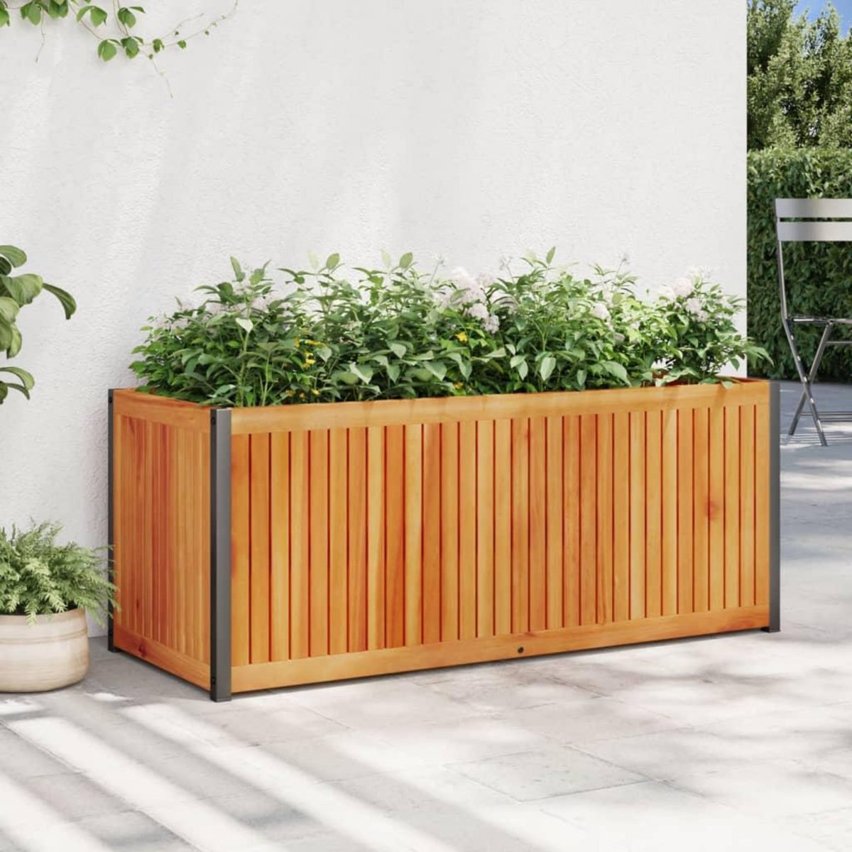 VIDAXL Jardiniere 110x45x44 cm bois massif d'acacia et acier