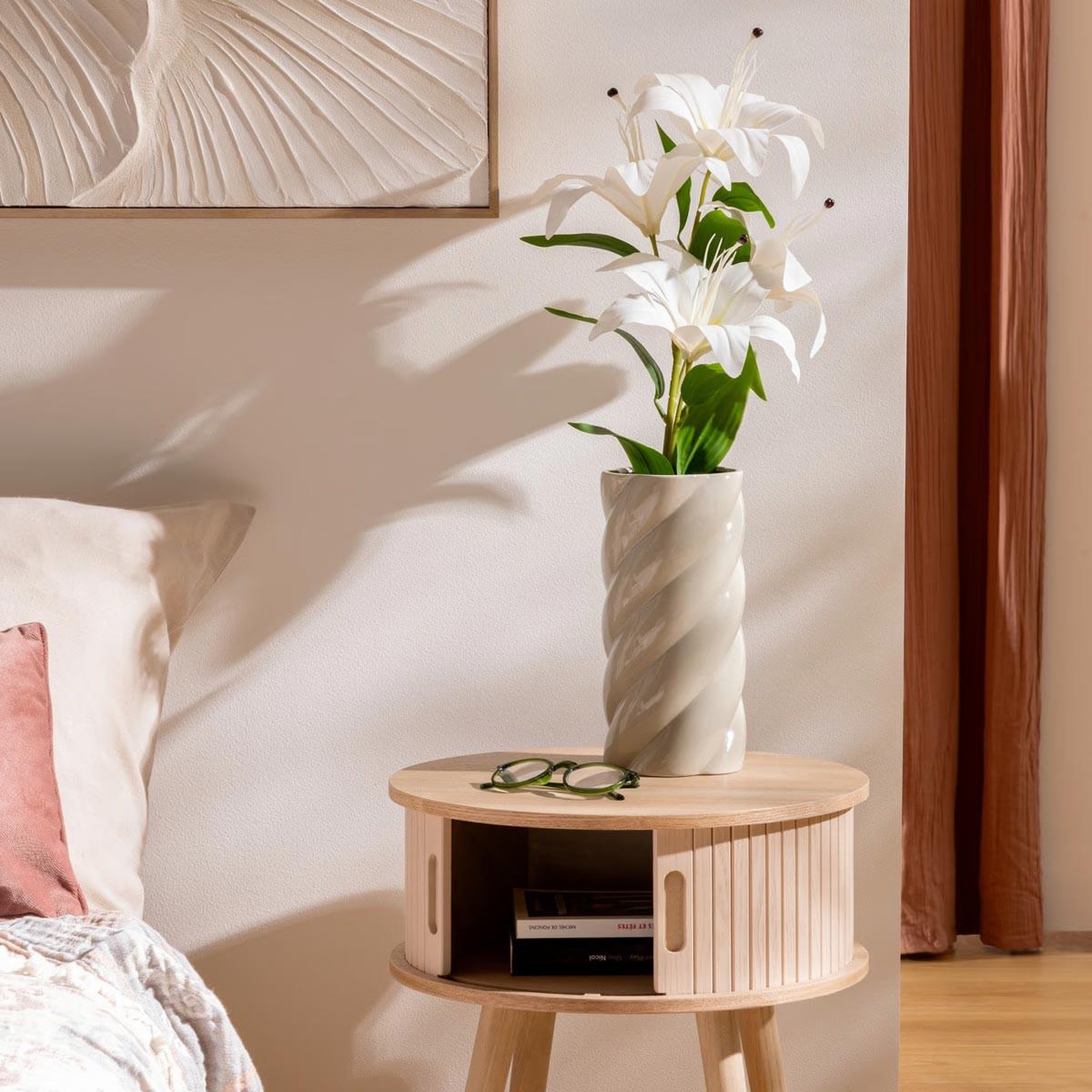 Voir la diapositive 3 : ATMOSPHERA Vase déco en céramique  coby  25cm vert clair