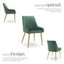 Voir la diapositive 3 : tectake Chaise rembourrée en velours rembourré vert Lot de 6