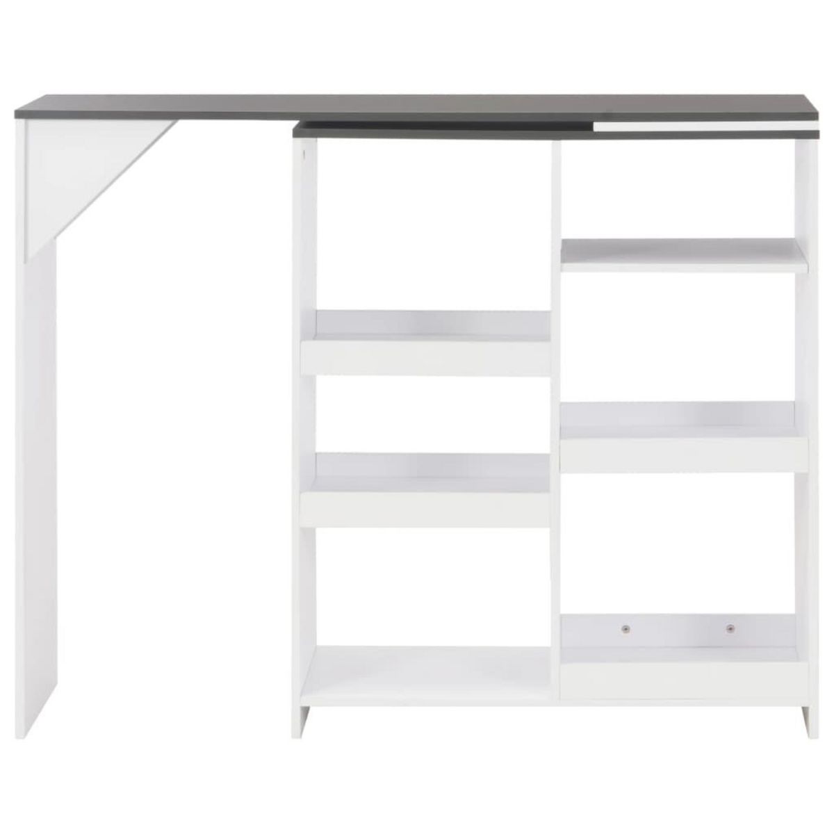 VIDAXL Table de bar avec tablette amovible Blanc 138x39x110 cm
