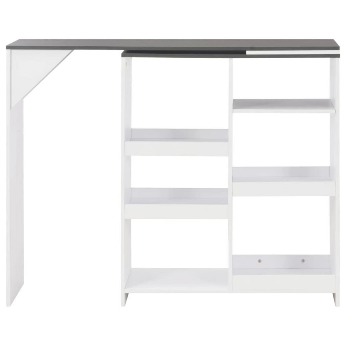 VIDAXL Table de bar avec tablette amovible Blanc 138x39x110 cm