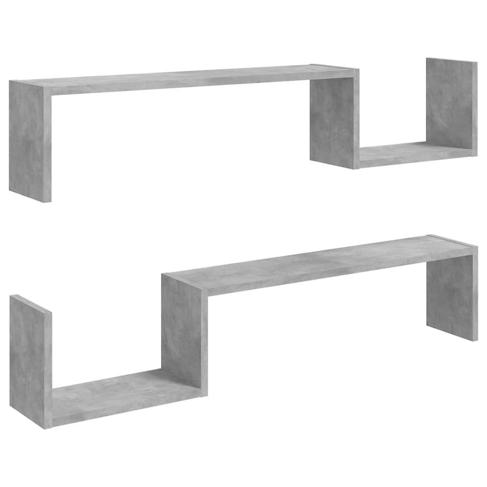 Voir la diapositive 2 : VIDAXL Etageres murales 2 pcs gris beton 100x15x20cm bois d'ingenierie