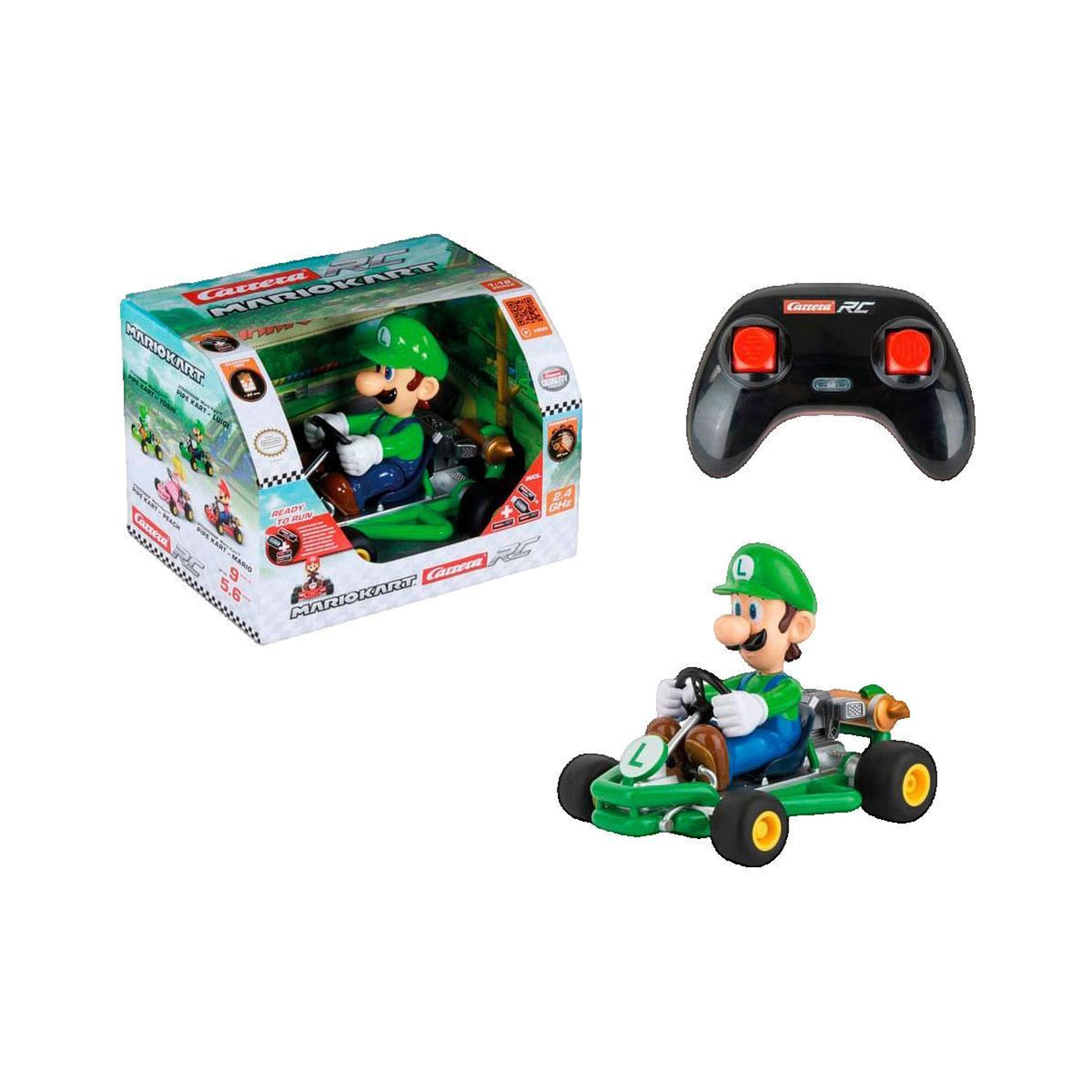 Voir la diapositive 2 : Carrera RC Voiture radiocommandée Carrera Luigi Pipe Kart coloré