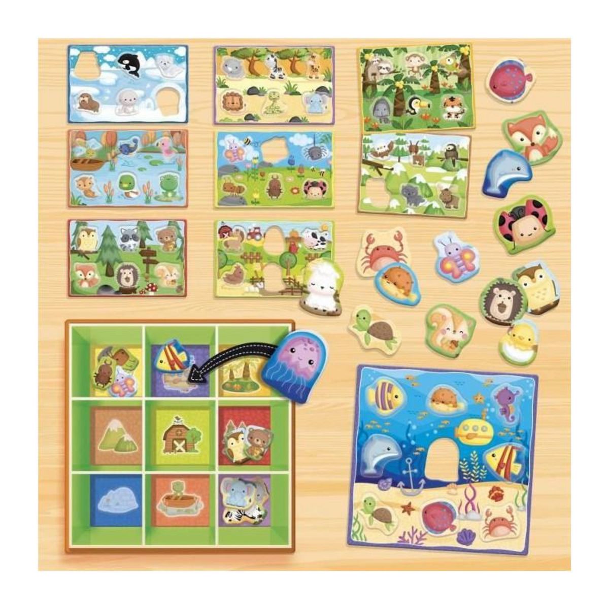 LISCIANI GIOCHI Boîte d'apprentissage Tri animaux - Jeu Montessori - LISCIANIGIOCHI - Jeu de classification, Apprentissage des habitats
