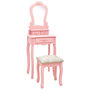 Voir la diapositive 1 : VIDAXL Ensemble de coiffeuse avec tabouret Rose 50x59x136 cm Paulownia