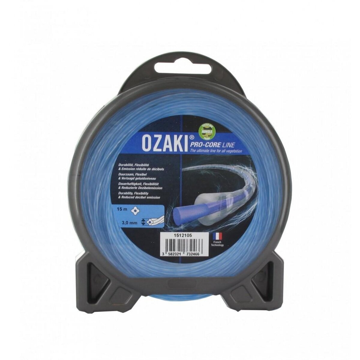OzaKI Coque fil nylon OZAKI PRO-CORE LINE. Co-extrudé Longueur: 15 m, Ø: 3,00mm
