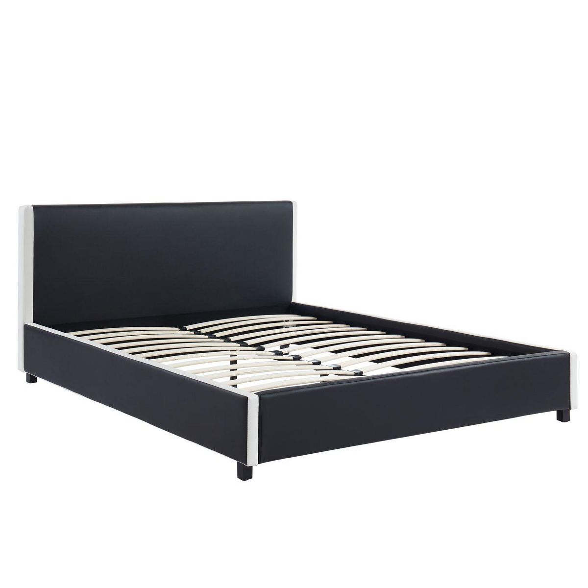 Lit double à LED avec sommier à lattes et tête de lit 160x200cm NEO