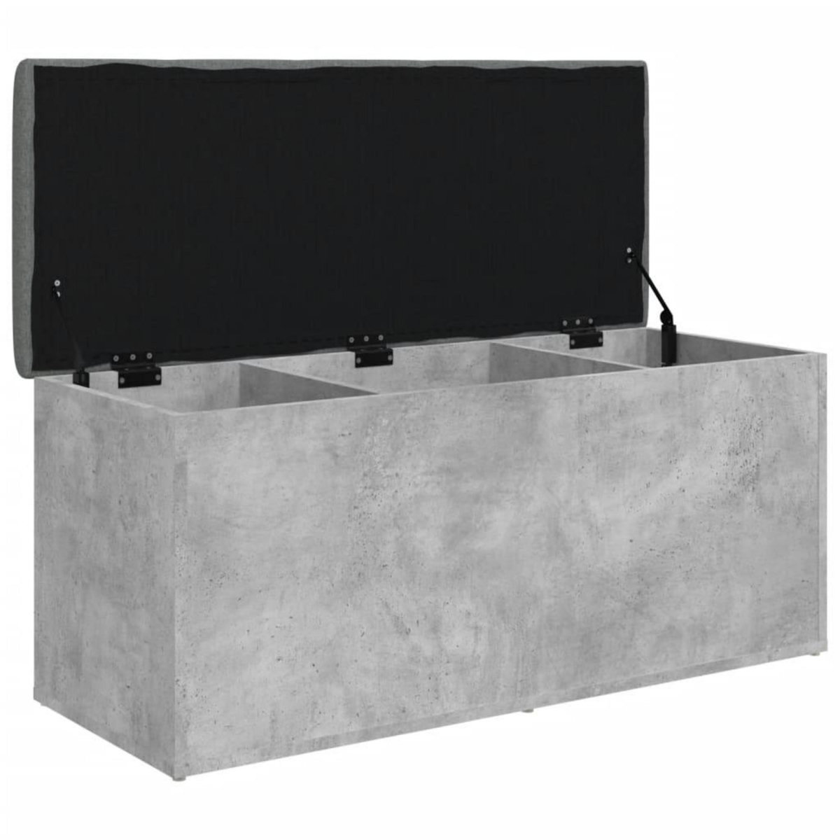 VIDAXL Banc de rangement gris beton 102x42x45 cm bois d'ingenierie