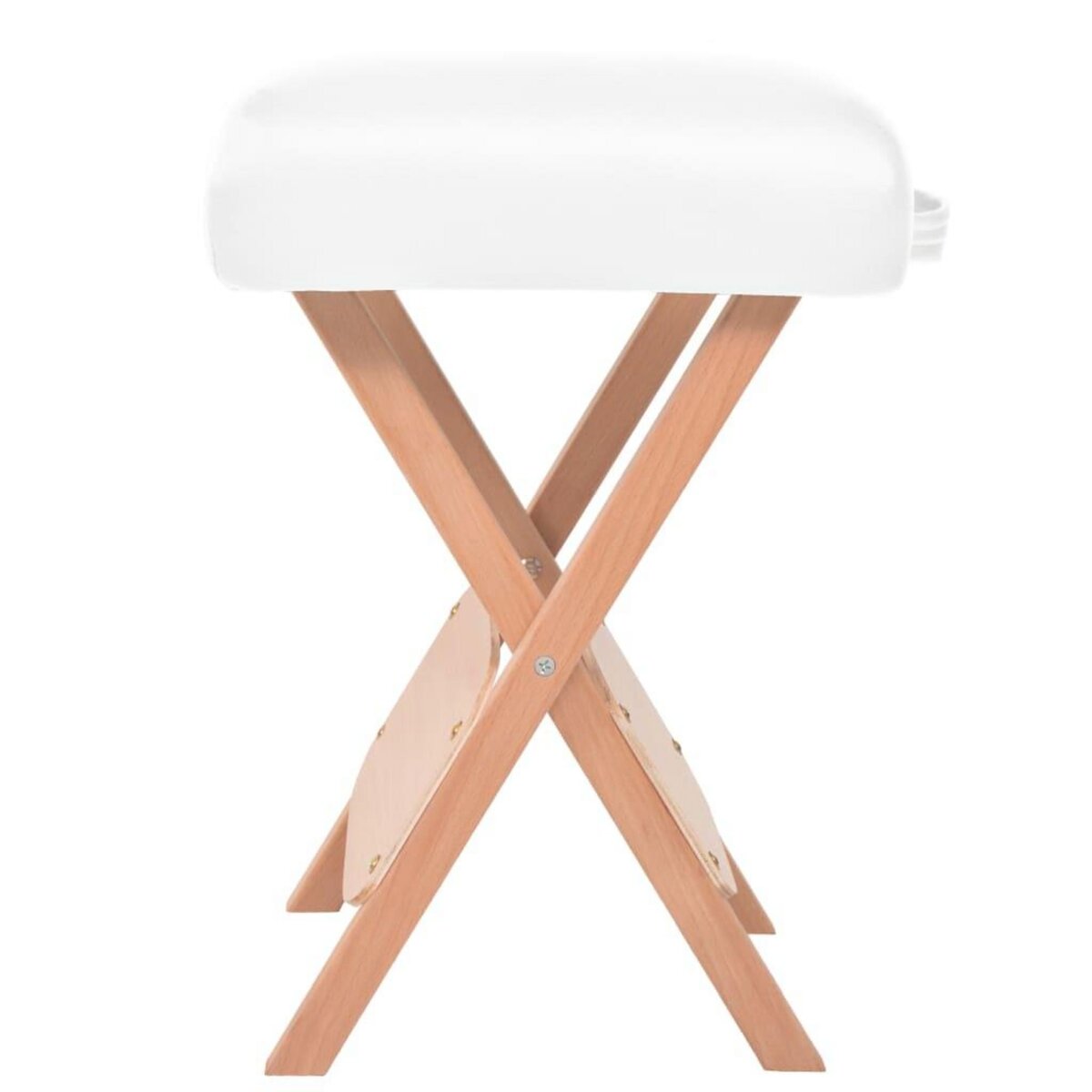VIDAXL Table de massage pliable et tabouret 10 cm d'epaisseur Blanc