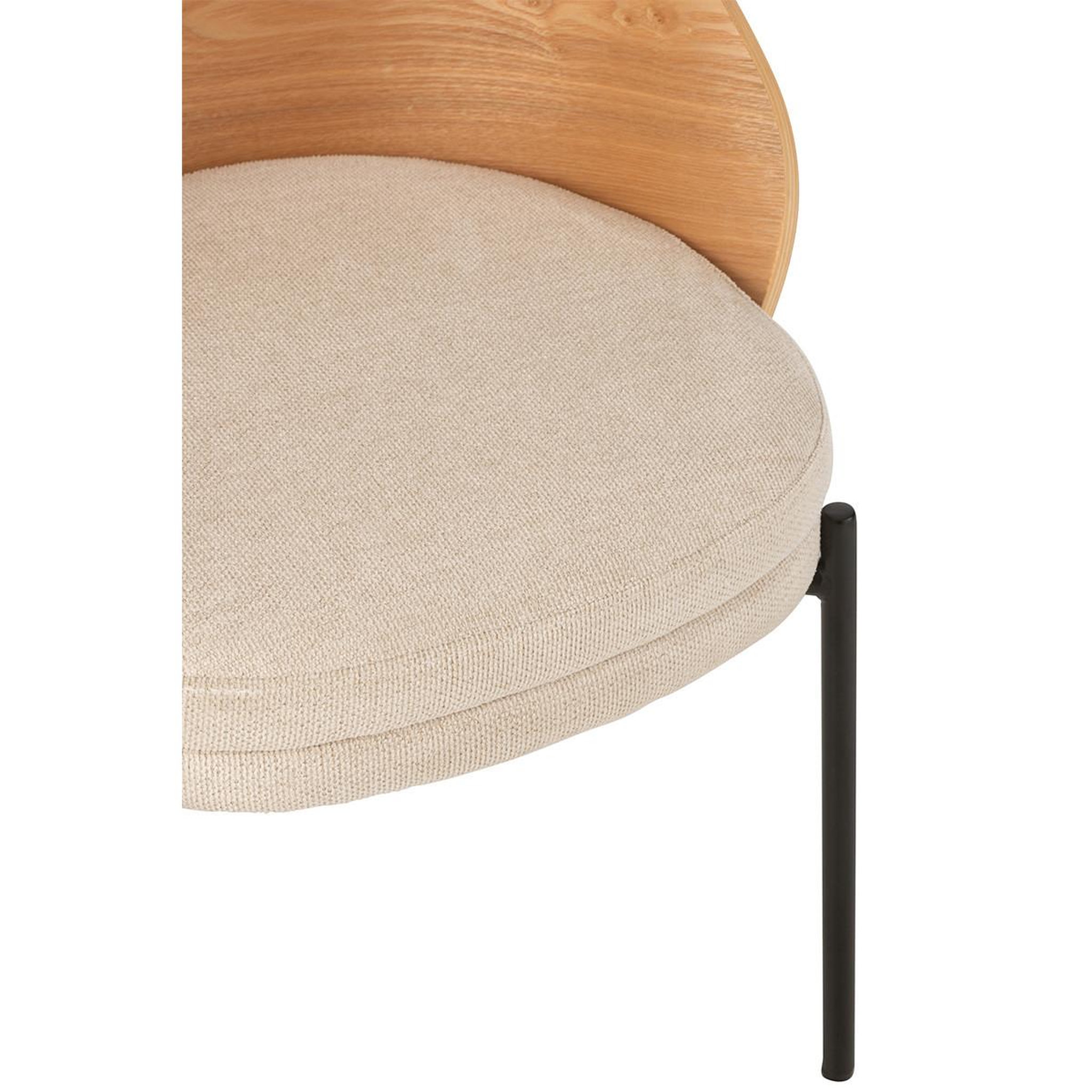 Voir la diapositive 5 : J-LINE Chaise design  lone  74cm naturel & beige