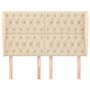 Voir la diapositive 3 : VIDAXL Tete de lit avec oreilles Creme 163x23x118/128 cm Tissu
