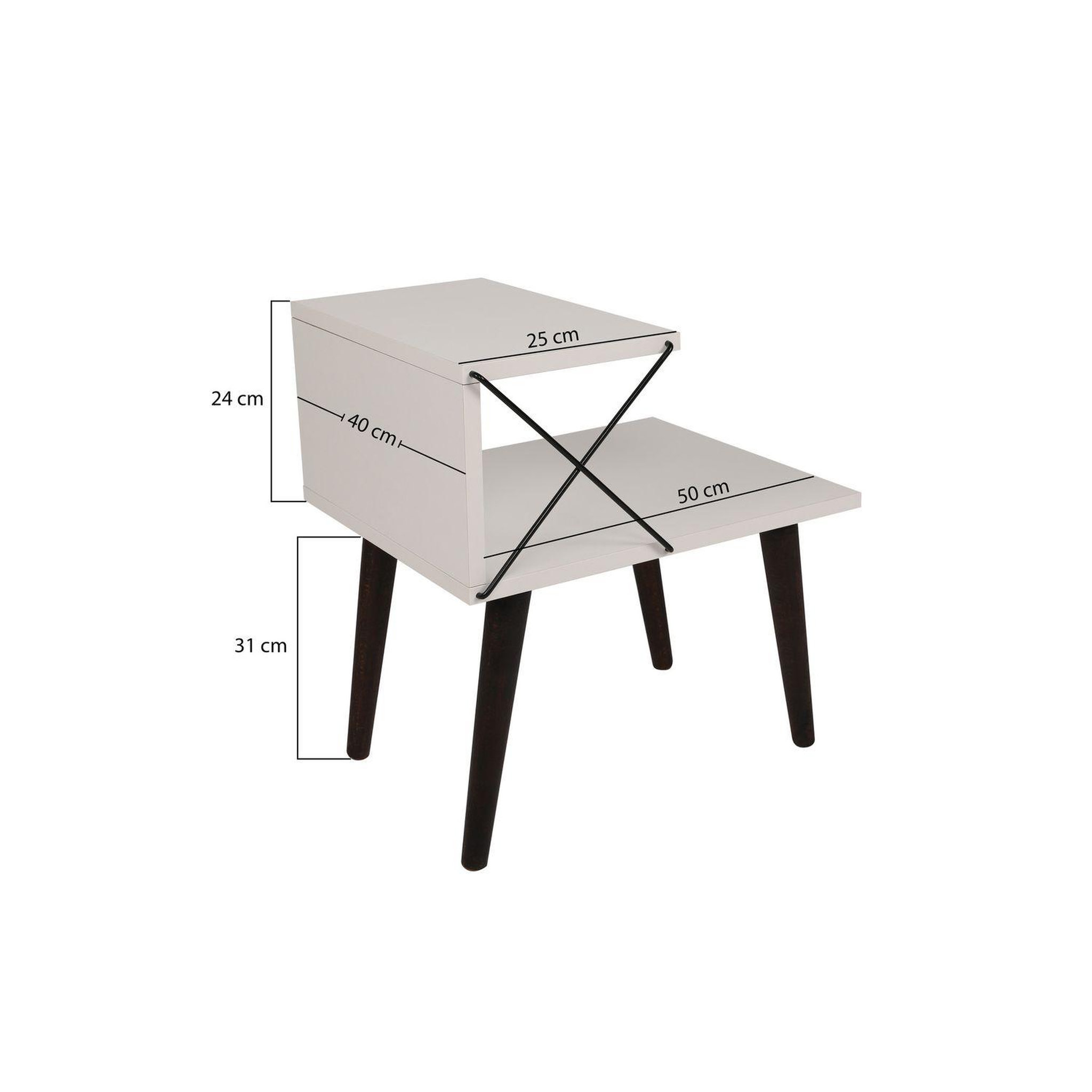 Voir la diapositive 3 : TOILINUX Table d'appoint en bois et métal nino