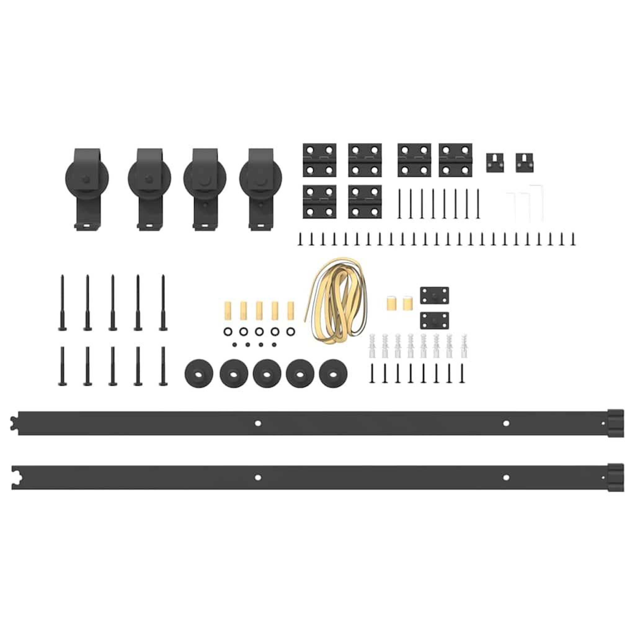 Voir la diapositive 5 : VIDAXL Kit de quincaillerie de porte coulissante 200 cm Acier Noir