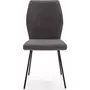 HOMIFAB Lot de 4 chaises en tissu gris foncé et simili cuir - Garance