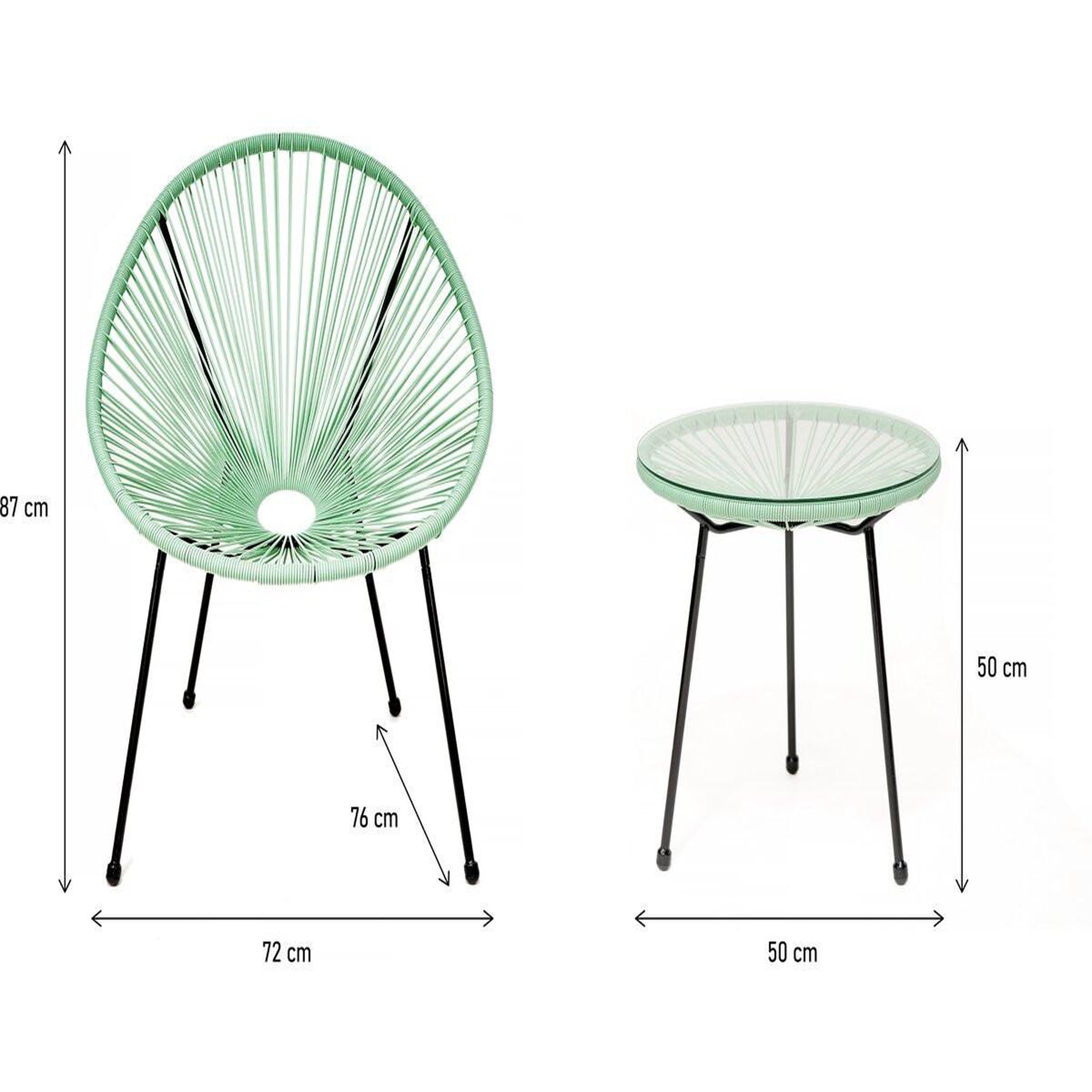 Voir la diapositive 3 : Habitat et Jardin Ensemble de jardin acapulco   liana  - 2 places - vert clair