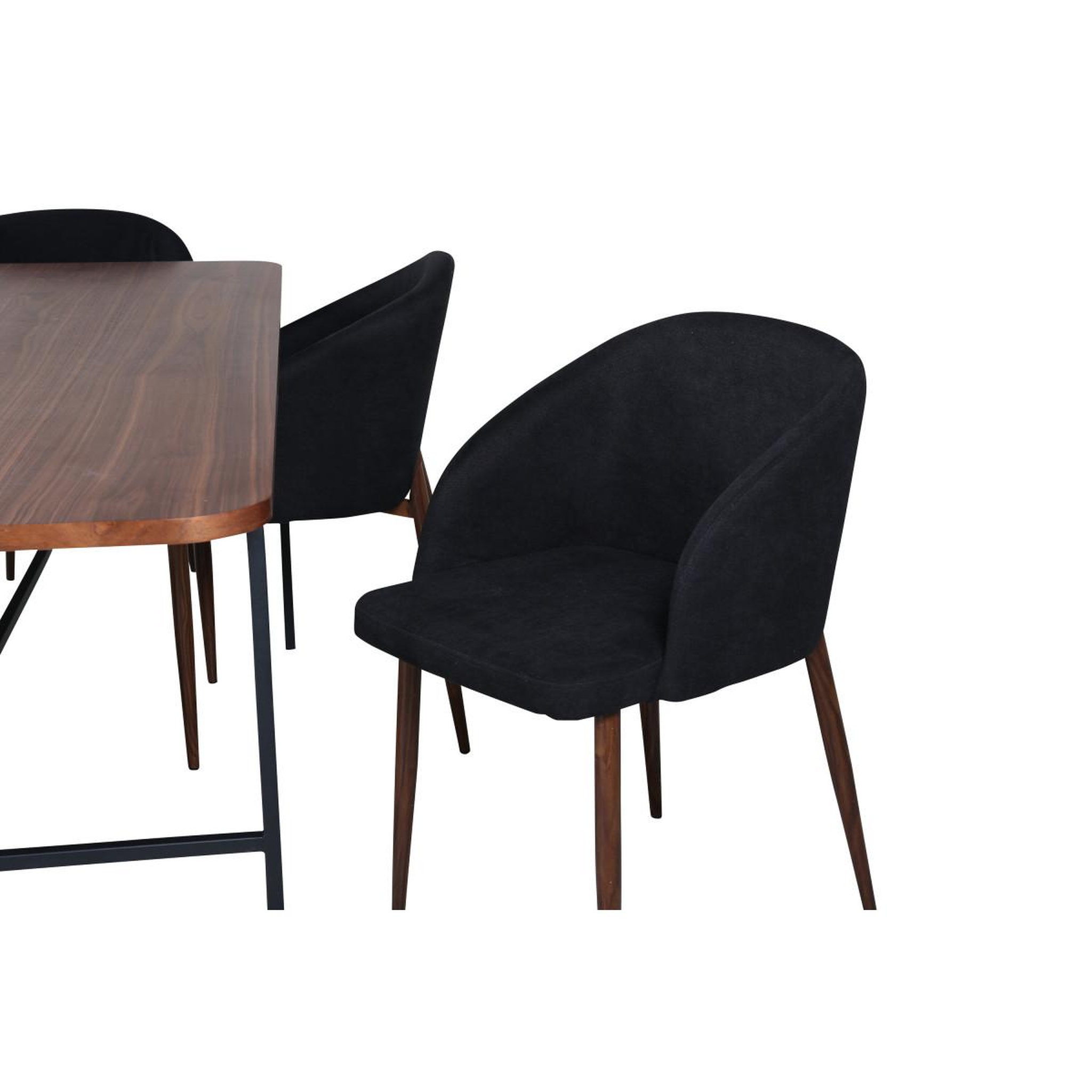 Voir la diapositive 4 : Paris Prix Ensemble table à manger & 6 chaises  uno & arch  200cm noir & marron