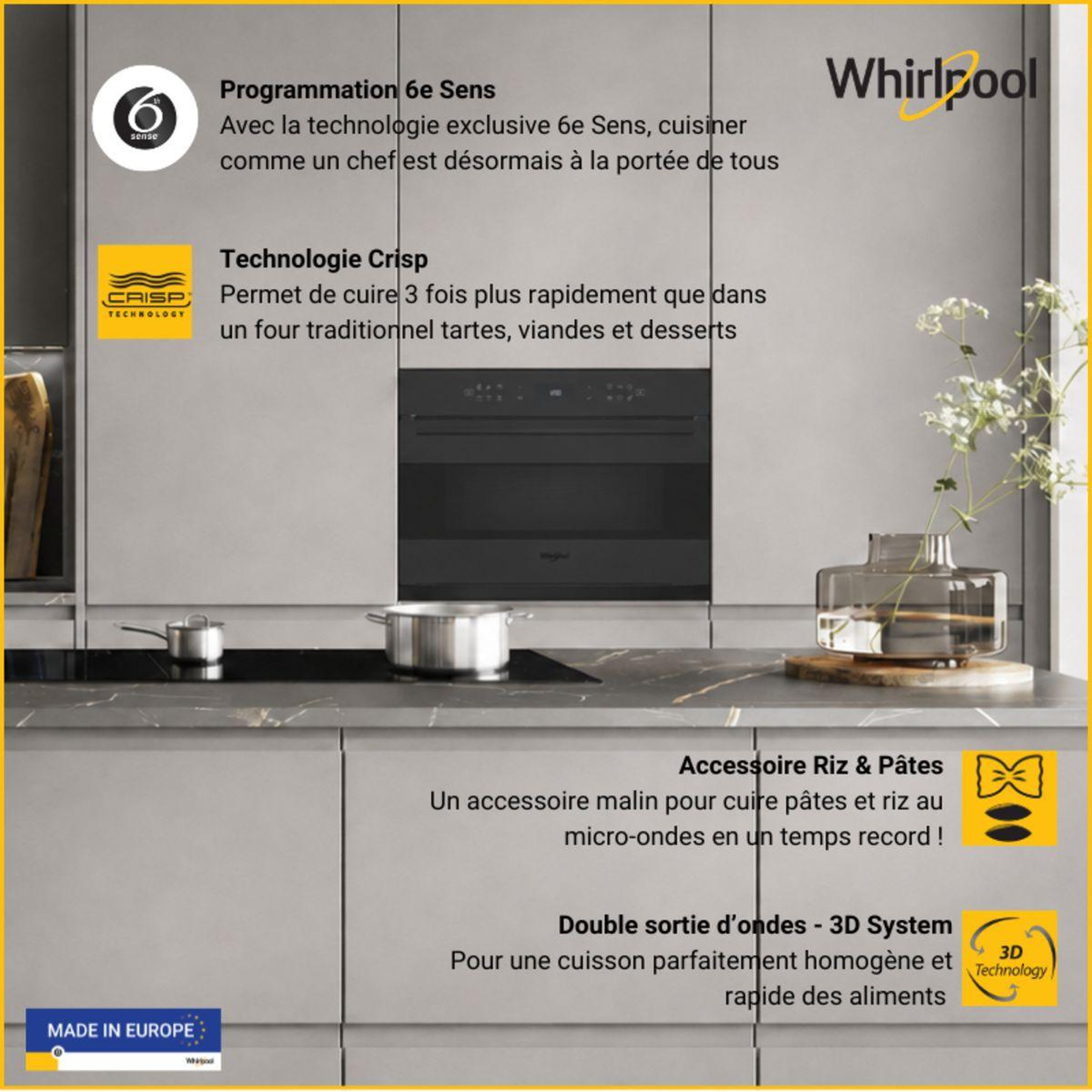 Voir la diapositive 3 : Whirlpool Micro ondes grill WMD7O5TTF