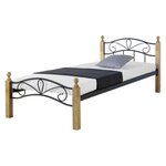 HomeStyle4U Lit en métal 90x200 avec matelas sommier à lattes