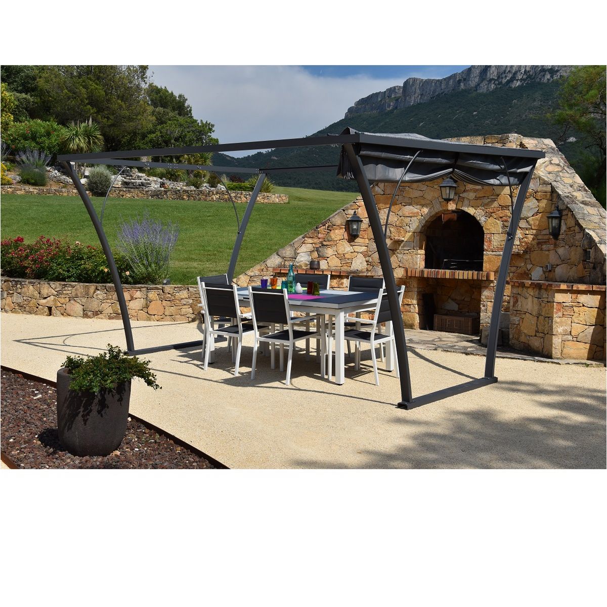 Tonnelle autoportante aluminium 4x3x2,3m PALMA GAZEBO