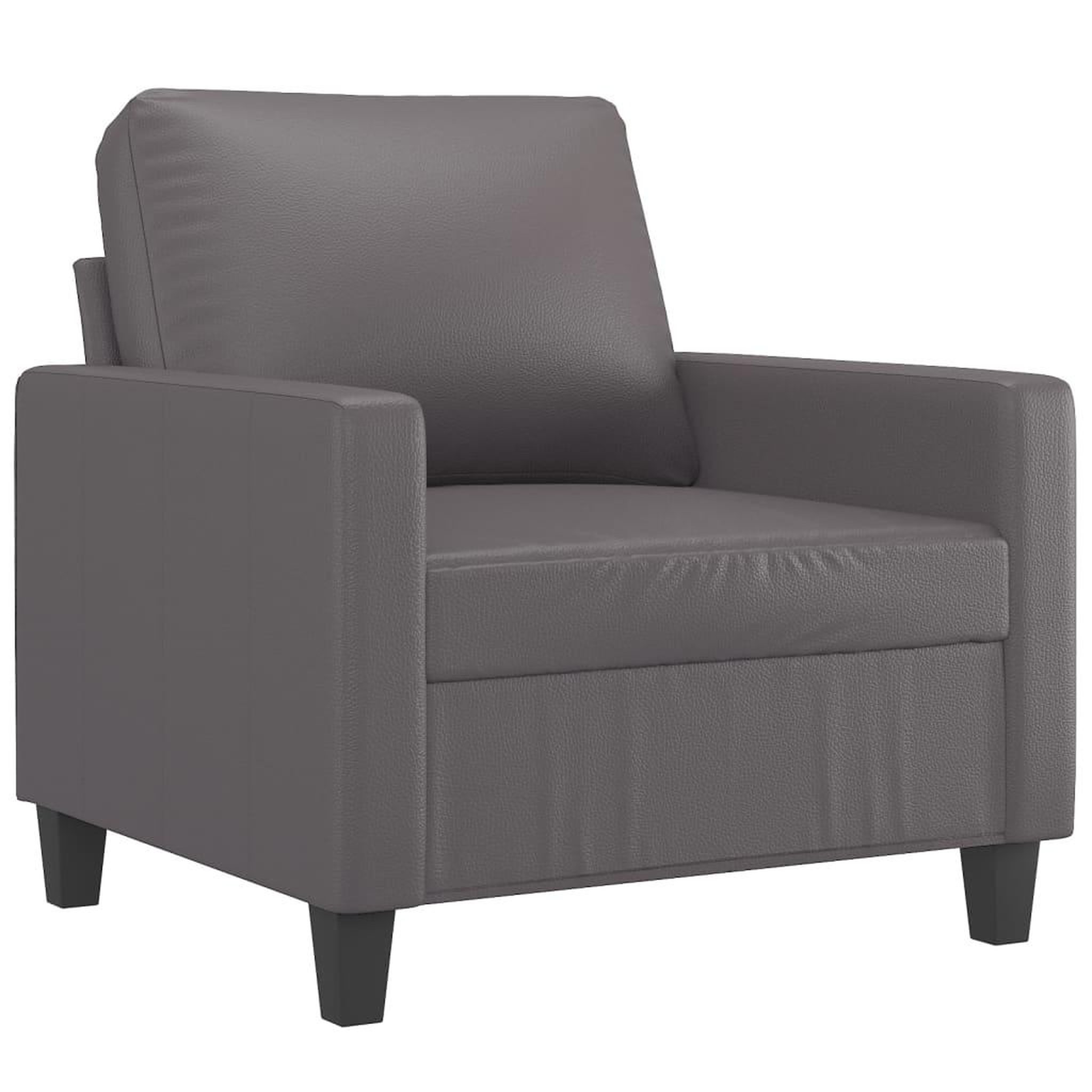 Voir la diapositive 3 : VIDAXL Ensemble de canapes 3 pcs avec coussins Gris Similicuir