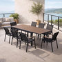Voir la diapositive 2 : CONCEPT USINE Salon de jardin 8 places avec table extensible 270cm en aluminium et bois LOBOC