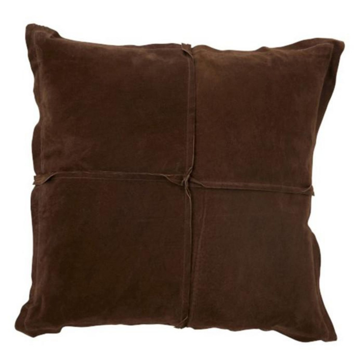 Paris Prix Coussin Déco en Cuir  Reklan  45x45cm Marron