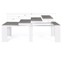 Voir la diapositive 4 : ID MARKET Table console extensible ORLANDO 10 personnes 235 cm bois blanc et effet  béton