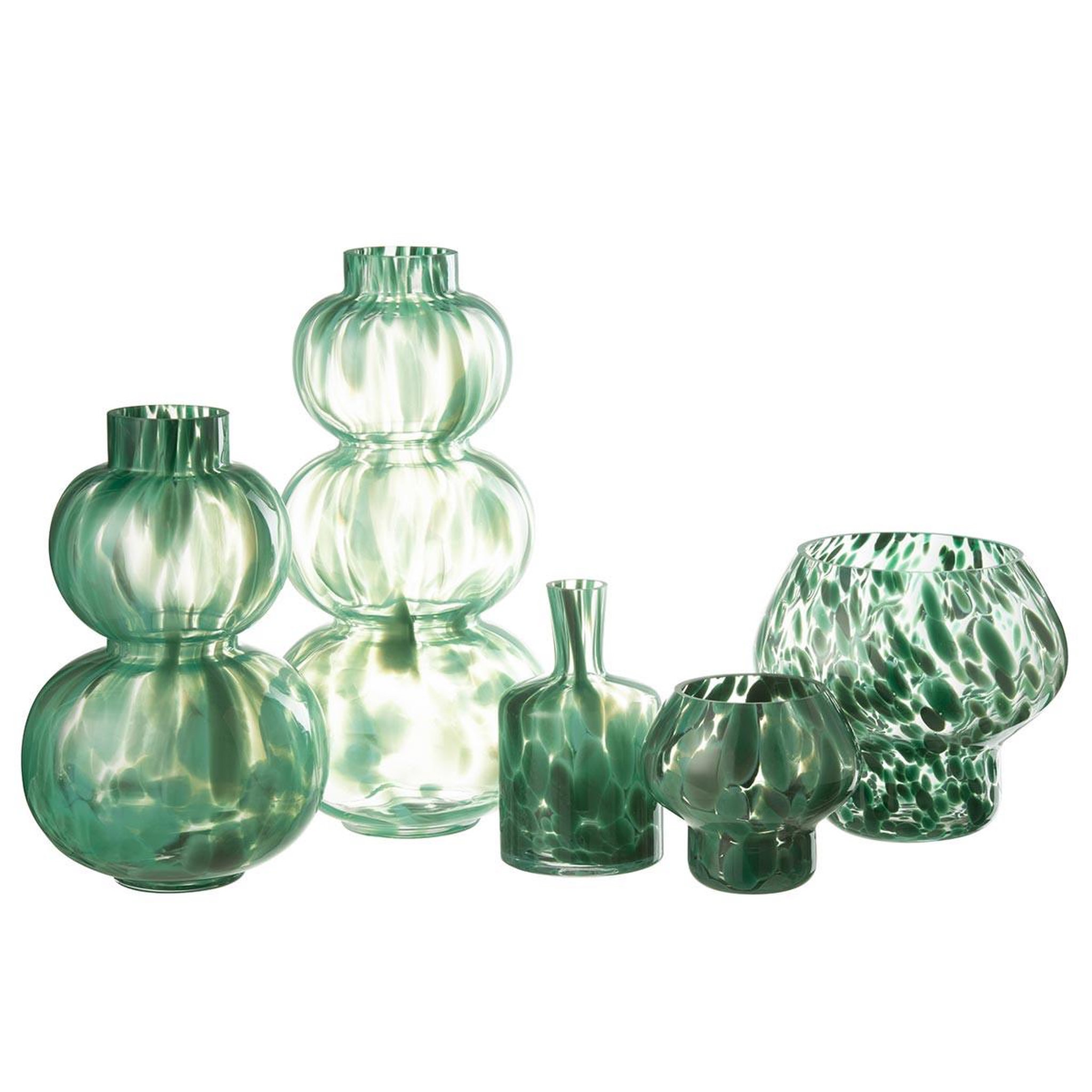 Voir la diapositive 3 : J-LINE Vase design en verre  barba  36cm vert