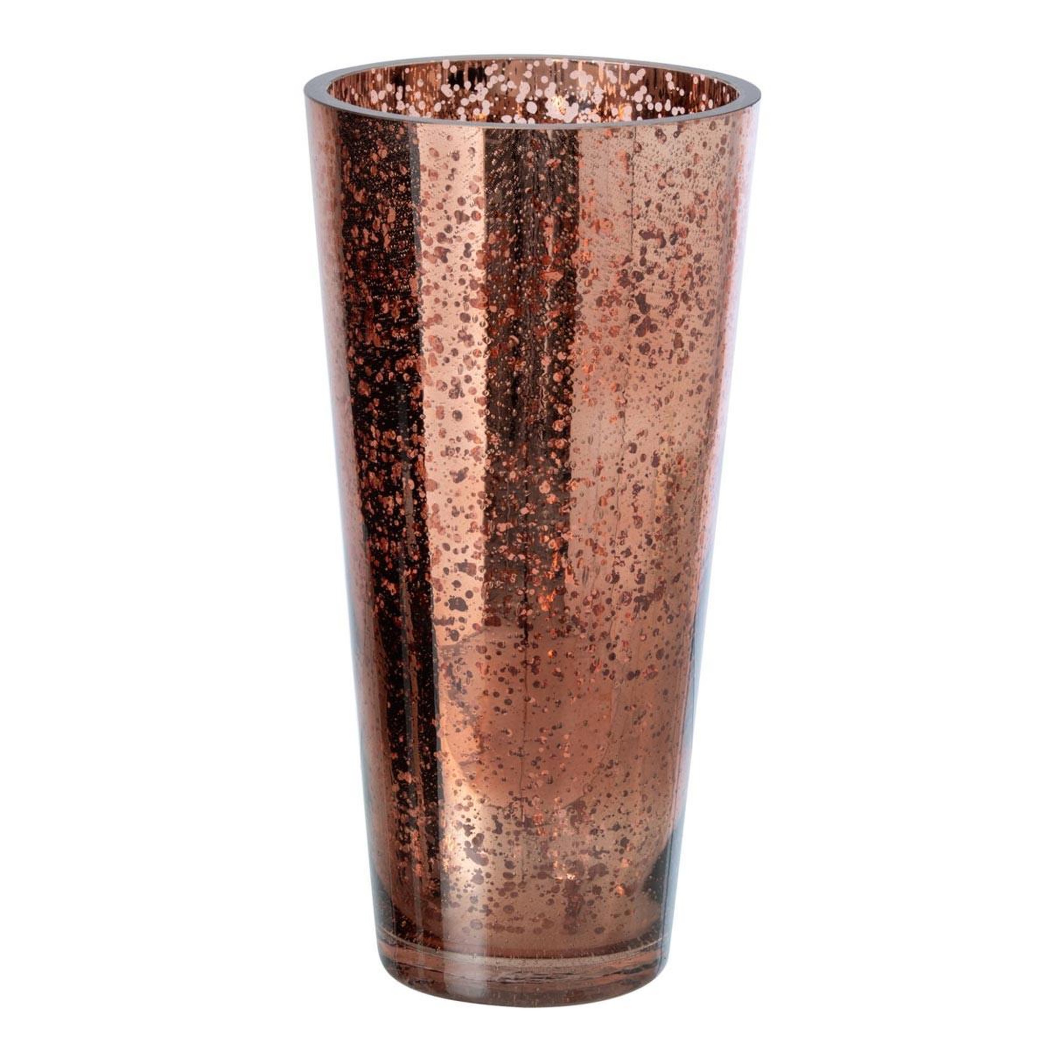 J-LINE Photophore design en verre  ember  30cm marron
