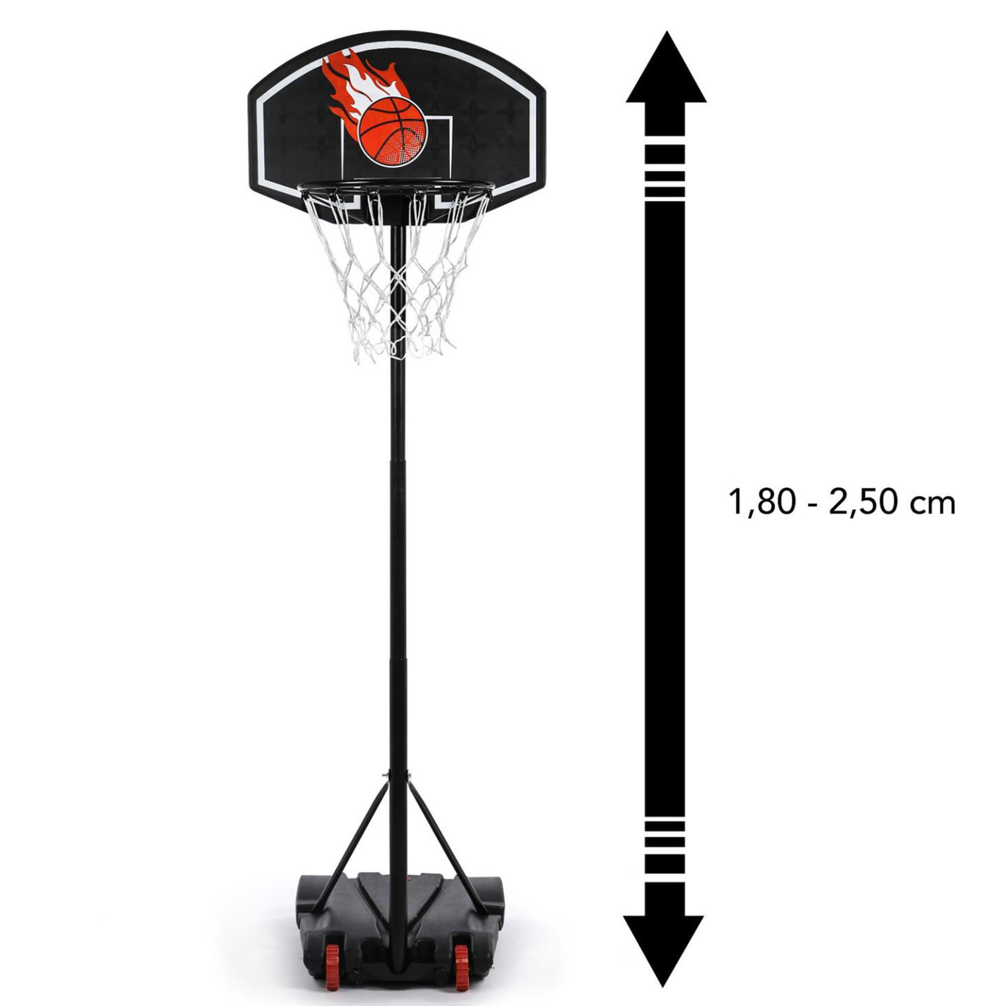 Voir la diapositive 3 : ID MARKET Panier de basket sur pied hauteur réglable 140 à 210 cm