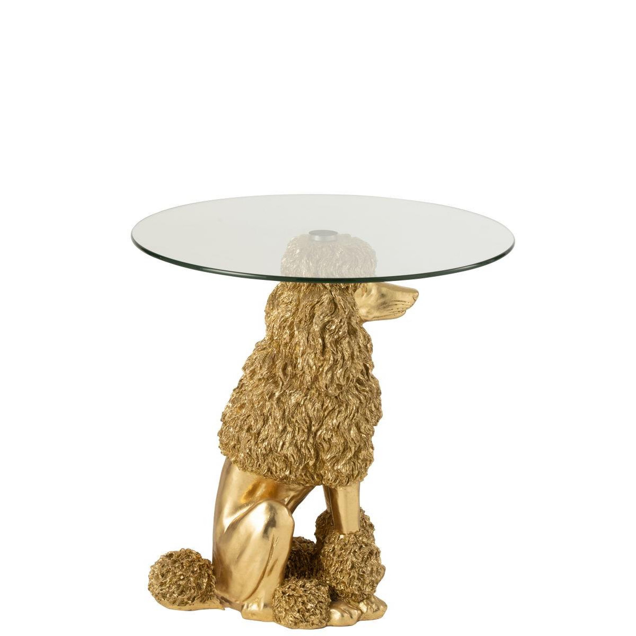 Voir la diapositive 3 : J-LINE Table d'Appoint Caniche  Trina  62cm Doré