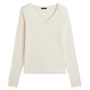 Voir la diapositive 3 : INEXTENSO Pull col v blanc femme