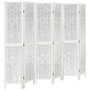 Voir la diapositive 2 : VIDAXL Cloison de separation 6 panneaux blanc bois de paulownia massif