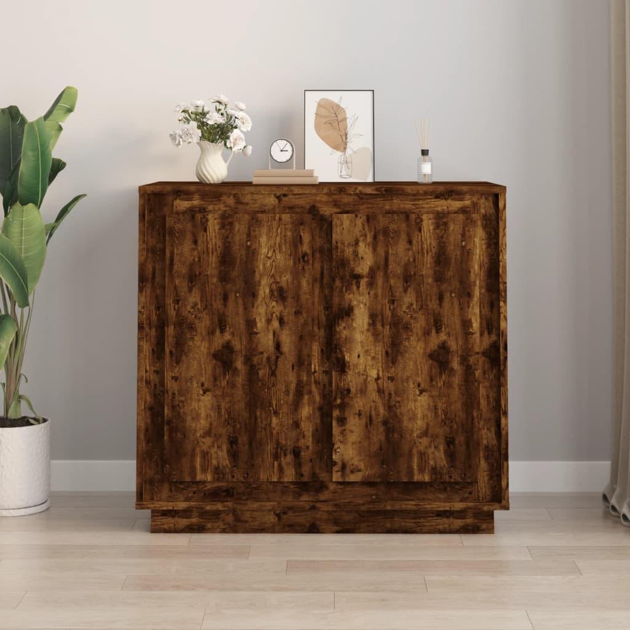 VIDAXL Buffet chene fume 80x34x75 cm bois d'ingenierie